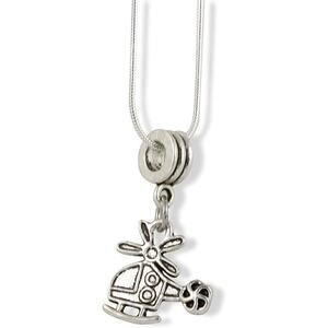 Helicopter Charm Snake Chain Necklace Jewelry